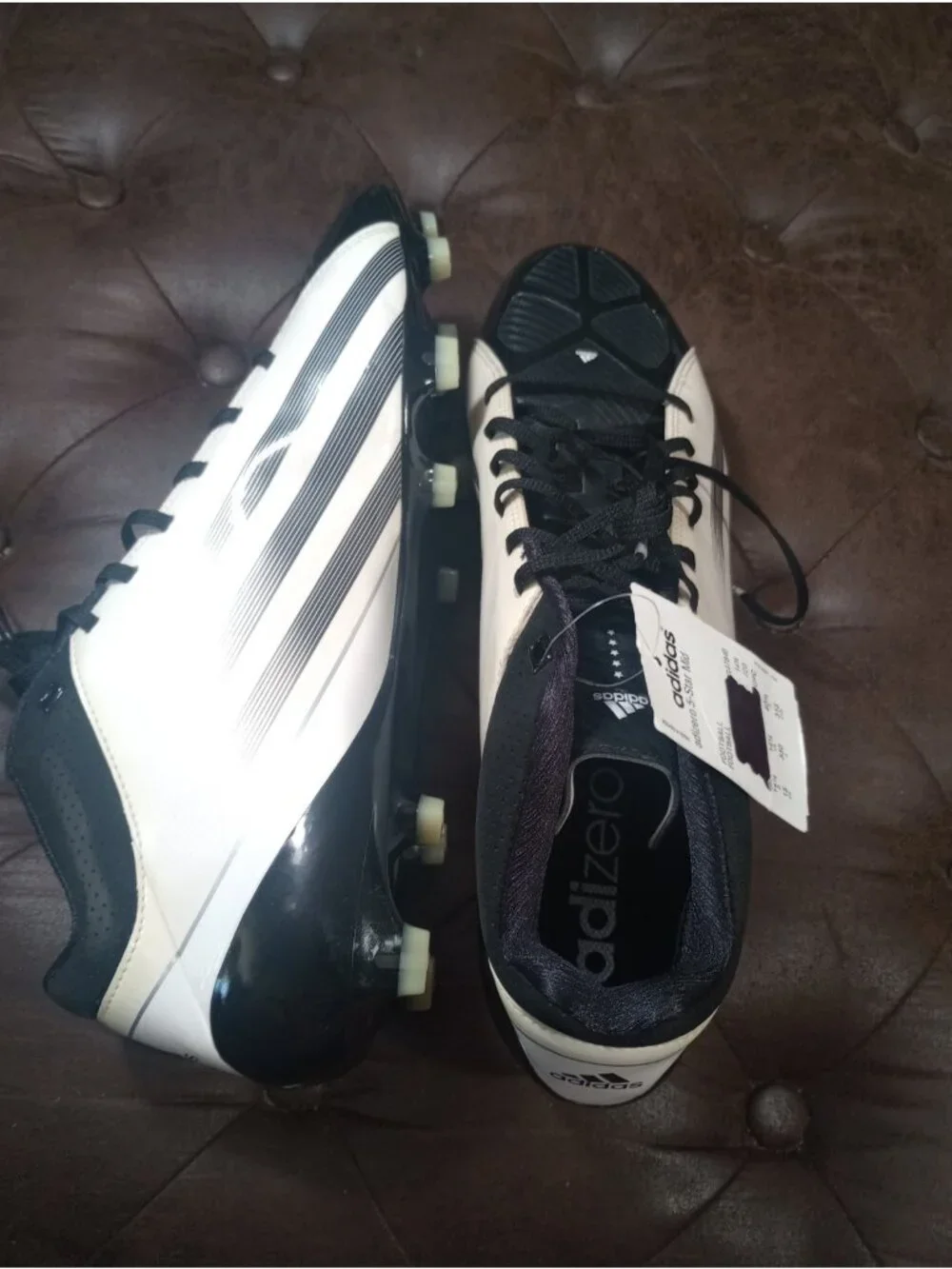 New Black Adidas Adizero 5-Star Soccer/Football Cleats Mens Size 15